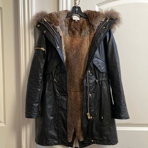 SAM NYC coated parker utility coat